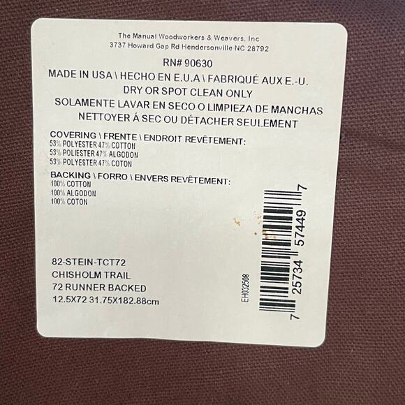 The Manual Woodworkers & Weavers Inc. Texas Theme Table runner 12 X 72 - Picture 10 of 10